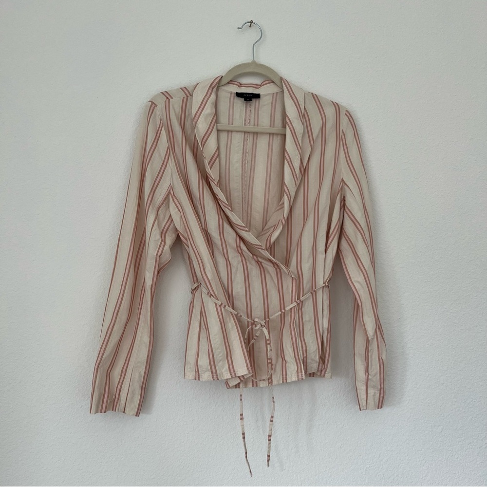 Jcrew matching lightweight pinstripe jacket and pants set EUC